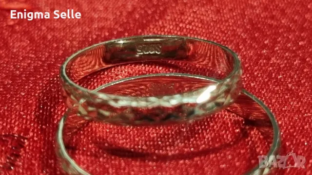 Комплект сребърни брачни халки , снимка 4 - Пръстени - 50353446