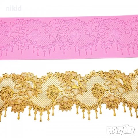 Фина мрежа с едри цветя голяма дантела борд силиконов молд форма за украса торта с фондан гъмпейст