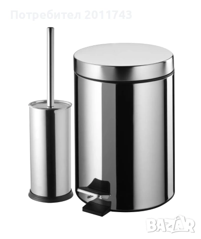 Комплект кошче + четка за тоалетна от inox , снимка 3 - Други - 53169515