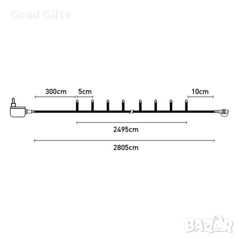 500 LED Коледни лампички, Студено бяло, 28м, снимка 3 - Лед осветление - 42711729