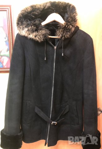 черно палто/кожухче с качулка