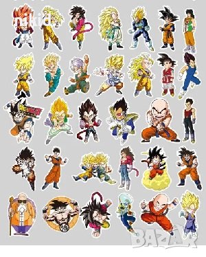 50 бр Dragon Ball драгон бол самозалепващи лепенки стикери за украса декор картонена торта, снимка 5 - Други - 42346590
