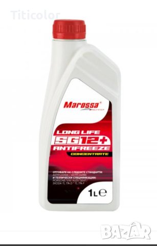 Антифриз Marossa Auto Long Life SG12+, Концентрат, 1 литър, 4 л,Червен