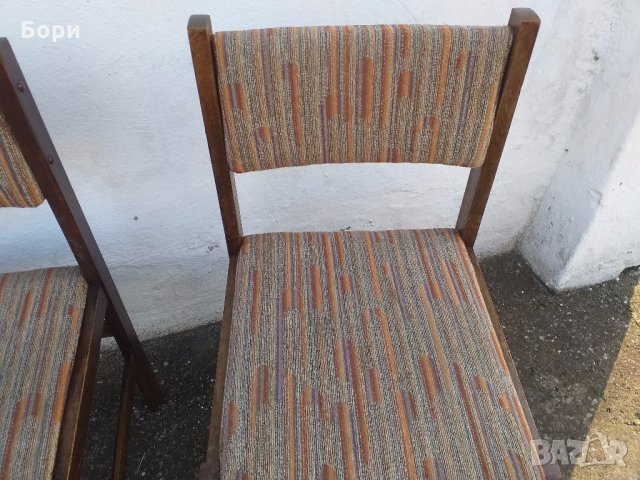 Български тапицирани дървени столове, снимка 2 - Столове - 31977811
