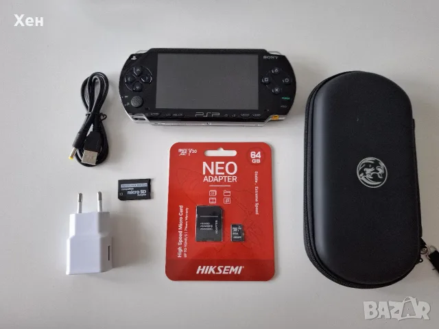 Sony PSP 1000 Playstation Portable - ARK-4 - качени много игри - хакната - IPS екран мод