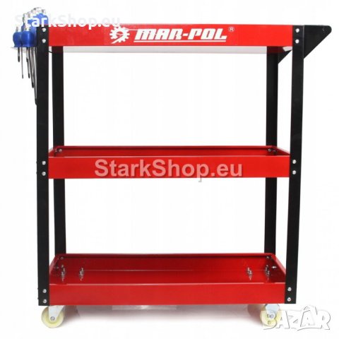 Количка за инструменти с 3 рафта и поставка за отвертки Mar-Pol, снимка 2 - Отвертки - 40398311