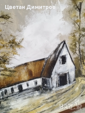 шведска авторска картина  Масло върху платно  Подписана , снимка 5 - Картини - 52361257