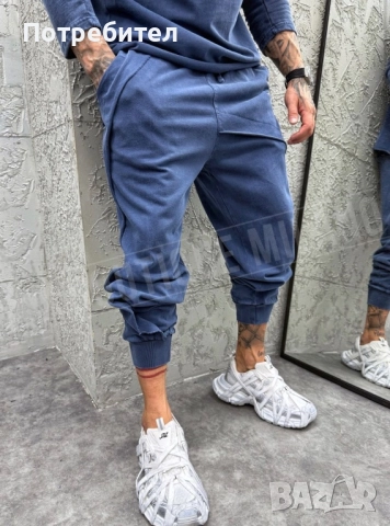 Мъжки спортен син екип със дупки, снимка 3 - Спортни дрехи, екипи - 52939906