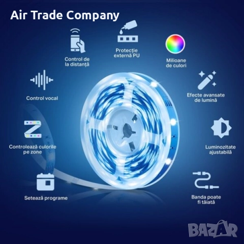 Безжична многоцветна LED лента TP-Link Tapo L920, 5 метра, снимка 6 - Лед осветление - 51568018