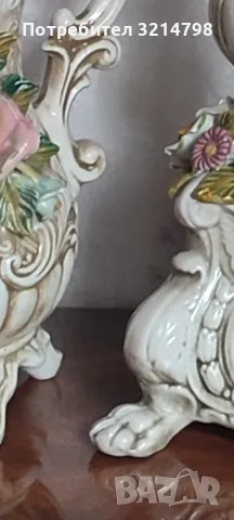 Порцеланова ваза Bassano и Capodimonte , снимка 7 - Антикварни и старинни предмети - 47962862