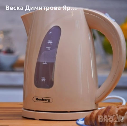 Електрическа кана Rosberg, 2200W, 1.7л., 2 ГОДИНИ ГАРАНЦИЯ, снимка 6 - Кани - 50554375