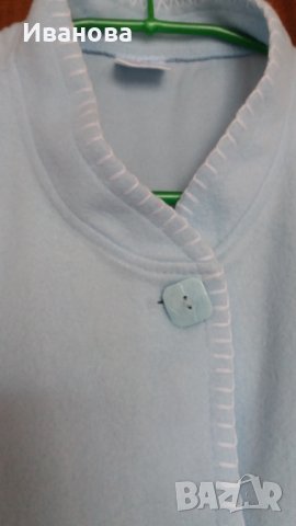 Светлосин домашен халат от полар - L/XL размер, снимка 5 - Нощници - 42862619
