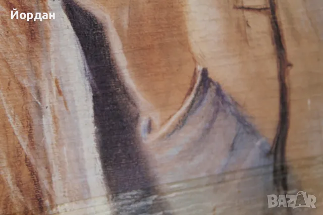 Стара картина върху дебел картон , снимка 11 - Картини - 50223874