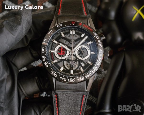 Мъжки часовник TAG Heuer Carrera x Senna Chronograph Tourbillon с кварцов механизъм
