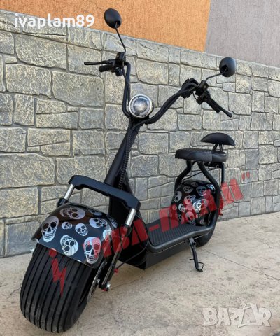 Електрически скутер ’Harley’1500W 60V+LED Дисплей+Преден LED фар+Bluetooth+Аларма+Мигачи и габарити, снимка 2 - Мотоциклети и мототехника - 36713064