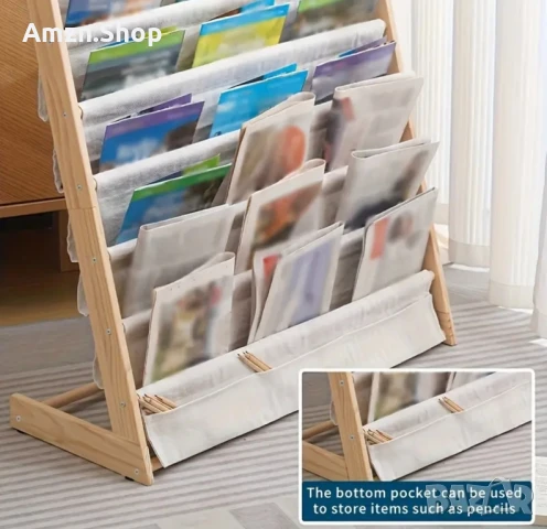 Дървена библиотека по Монтесори за деца етажерка стойка за книги, снимка 13 - Етажерки - 48469158