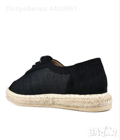 Дамски обувки с леко ламе с връзки, снимка 4 - Маратонки - 51886816