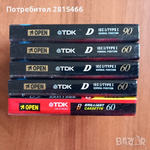 TDK лот 5бр. НОВИ, снимка 4 - Аудио касети - 39472650