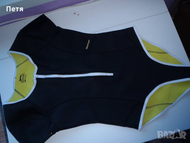 Дамски неопренов бански костюм Slazenger Zip Short Sleeve Swimsuit Ladies, снимка 3 - Водни спортове - 31465321