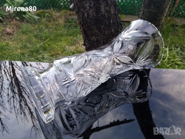 Българска кристална ваза - 30 см, снимка 5 - Вази - 54135092