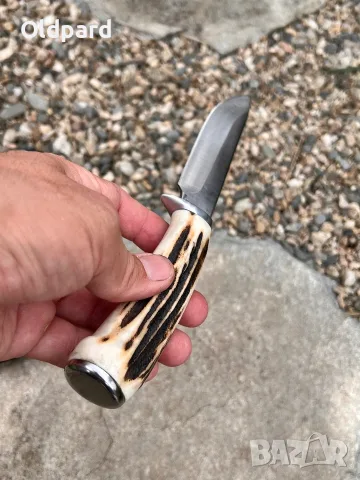 Красив ловен нож Boker с дръжка от еленски рог. (005), снимка 6 - Ножове - 56223286