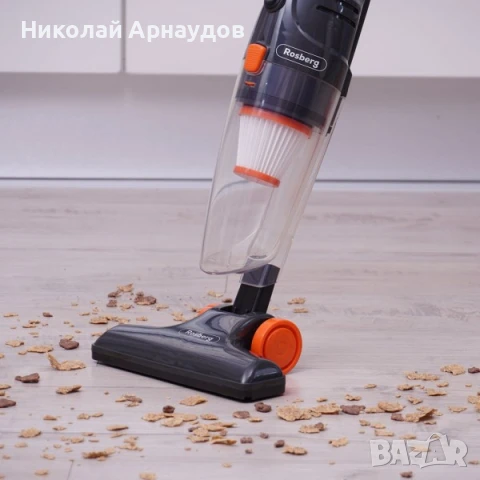 Вертикална прахосмукачка 2в1 Rosberg R51001A, 600W, 800 ml, HEPA филтър, снимка 2 - Прахосмукачки - 50447424