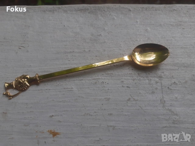 Стари български позлатени лъжички за кафе - минт с етикети, снимка 3 - Антикварни и старинни предмети - 53329674