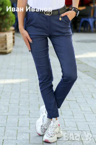 Еластичен дамски панталон с ефектни джобове 9707, снимка 9 - Панталони - 47701413