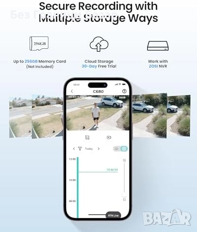 Нова ZOSI 3MP 2K прозоречна камера с пълноцветна нощна визия и AI детекция, снимка 7 - IP камери - 52261326