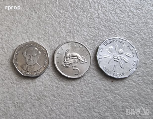 Манети. Ямайка . 1 , 5 цента и 1 долар . 3 бр.