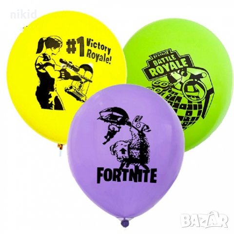 Fortnite Фортнайт шарени обикновен надуваем латекс латексов балон парти балони, снимка 3 - Други - 30206599