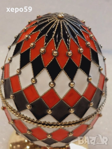 СССР-сребърно великденско(Пасхалное)яйце с клетъчен горещ емайл/среда 20 век,сребро 925, снимка 12 - Антикварни и старинни предмети - 52824916