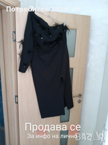 Вечерна рокля с един ръкав и много  ефектна цепка, снимка 1 - Рокли - 44784197