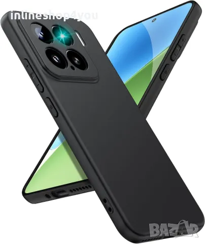 Матов Силиконов Кейс за Xiaomi 15 - Черен, снимка 2 - Калъфи, кейсове - 49978449