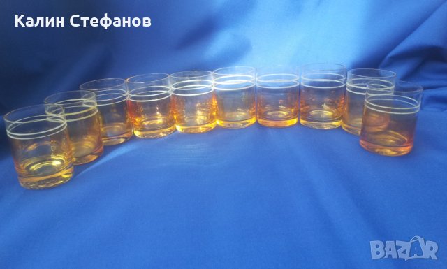 Ретро ракиени чашки за концентрат калиево стъкло 10 бр, 50 мл, снимка 4 - Антикварни и старинни предмети - 31878905