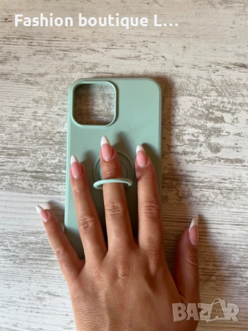 Кейс / калъф за айфон 13 про тюркоазен силикон с халка за пръста за удобство при използване 🩵🩵🩵, снимка 3 - Калъфи, кейсове - 52088987