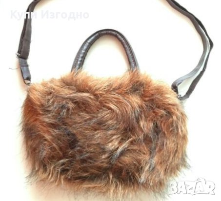 Пухкава Рошава Дамска Чанта Дълга Дръжка През Рамо Еко Веган Чанта, снимка 4 - Чанти - 26872895