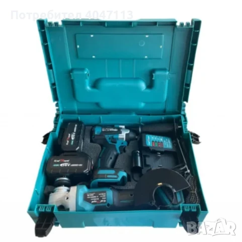 Комплект от акумулаторен ъглошлайф и гайковерт 36V 8Ah, снимка 2 - Други инструменти - 51367608