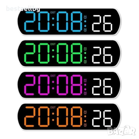 Дигитален настолен часовник с температура аларма дата постоянно светещ на ток USB големи цифри евтин, снимка 6 - Други - 51204153