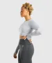 Gymshark Vital Seamless 2.0 Long Sleeve Crop Top - дамско фитнес боди КАТО НОВО ХС, снимка 2