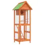 vidaXL Къщичка за птици кафява 60x58,5x160 см масивна чамова дървесина, снимка 4