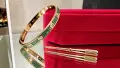 CARTIER Love Paved Capsule Gold 10 Green Tsavorite Diamonds Гривна с Отверка, снимка 7