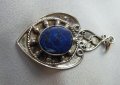 Голям сребърен медальон с лазурит, снимка 6