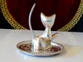 Посребрена фигура Котка,бижутерка. , снимка 3