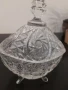 Кристална бонбониера, захарница, стъклена гарафа и кристална чаша, снимка 2