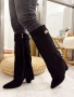 Ботуши на ток - черен велур - KD105 , снимка 2