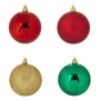 Коледни топки зелено-червено-златно Ø8 см, 12 бр._1240986, снимка 2