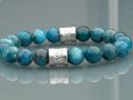 Гривна от 10 мм Натурален Зелен Апатит и Медицинска Стомана Ръчна изработка Стреч, снимка 2