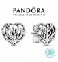 Дамски обеци Пандора сребро 925 Pandora Hearts in Flower. Колекция Amélie, снимка 1 - Обеци - 36562264