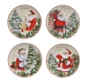 Празничен Комплект Чинии, Коледни чинии, порцелан, Дядо Коледа/ Подаръци, 19 см, 4 бр., снимка 2